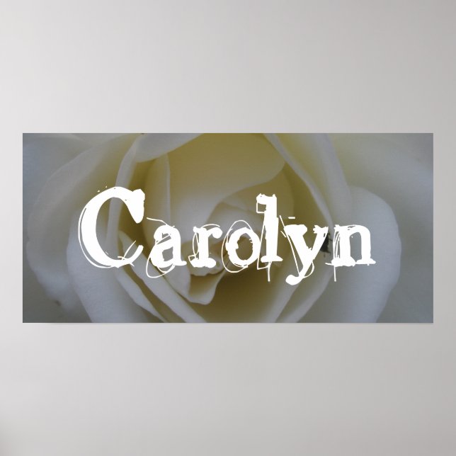 Affiches Bannière de porte Carolyn White Rose (Devant)