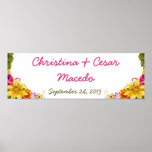 Affiches Bannière personnalisée de 22,5 po x 7,5 po Flo exo (Devant)