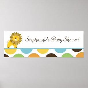 Affiches Bannière personnalisée de 22,5 po x 7,5 po Lion Ro