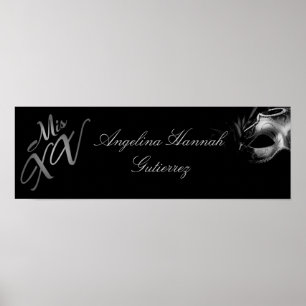 Affiches Bannière personnalisée Mis XV Silver 22,5 po x 7,5