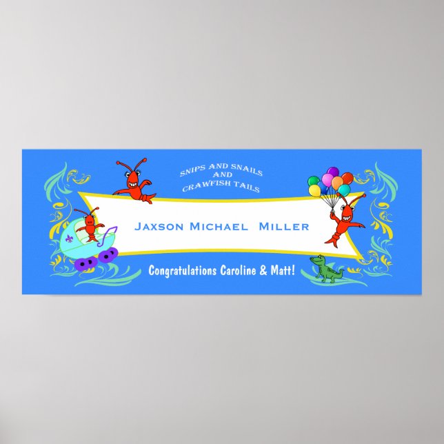 Affiches Bannière pour bébés Critters Cajun (vide) (Devant)