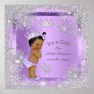 Affiches Bannière Princesse Baby Shower Lilac Ethnique