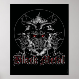 Affiches Baphomet Pentagramme Métal Noir