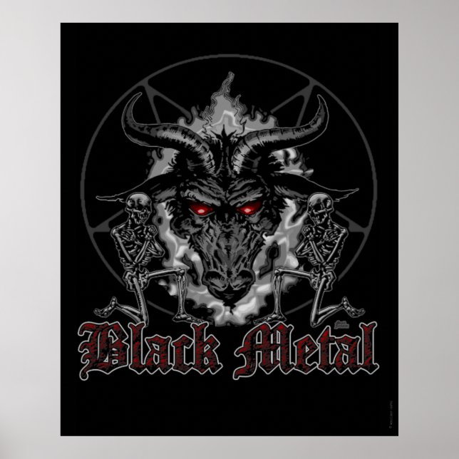 Affiches Baphomet Pentagramme Métal Noir (Devant)