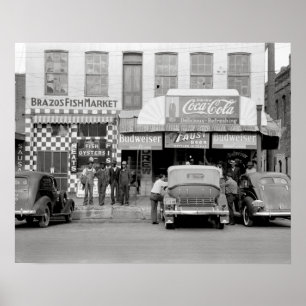 Affiches Bar et Restaurant, 1939. Photo vintage