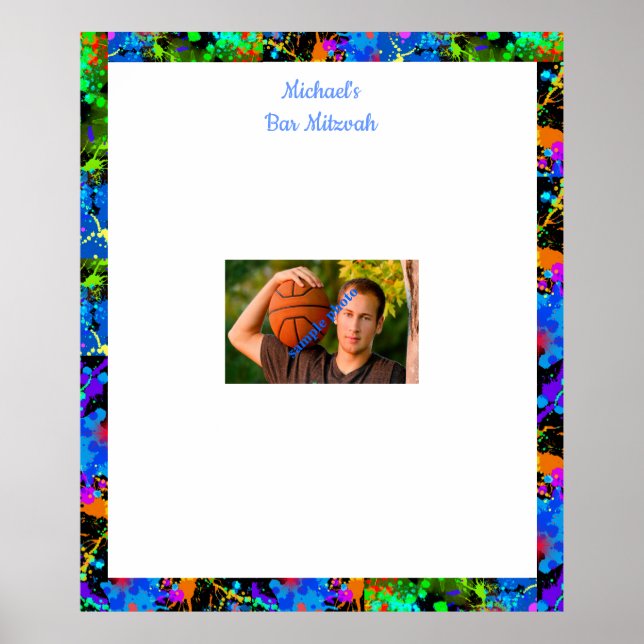 Affiches Bar Mitzvah, Custom, Photo Sign in Board (Devant)
