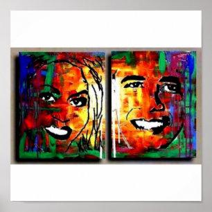 AFFICHES BARACK MICHELLE OBAMA PRÉSIDENT NOIR PREMIÈRE DAME