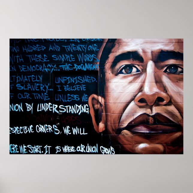 Affiches Barack Obama Mural & Speech, Brooklyn, New York (Devant)