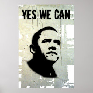 Affiches Barack Obama : OUI NOUS POUVONS (le pochoir)
