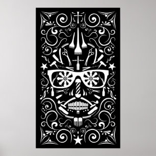 Affiches barbershop dia de los muertos