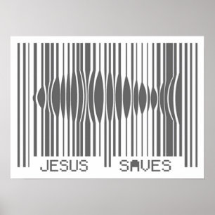 Affiches Barcode Jesus Saves
