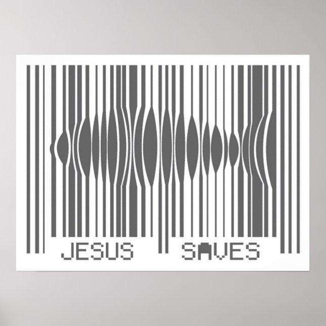 Affiches Barcode Jesus Saves (Devant)