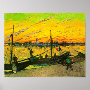 Affiches Barges de charbon Van Gogh Art