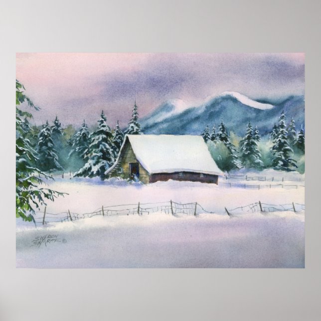 Affiches BARN d'HIVER par SHARON SHARPE (Devant)