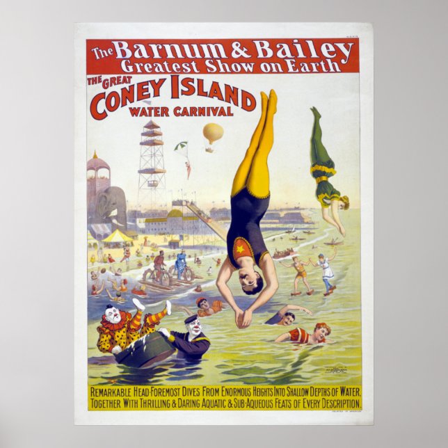 Affiches Barnum & Bailey Coney Island Circus Publicité (Devant)