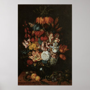Affiches Baroque Ancien, Nature Morte Florale Fleurs dans u