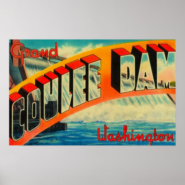 Affiches Barrage de Grand Coulee, Washington (Devant)