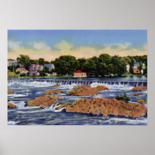 Affiches Barrage et automnes de Lowell le Massachusetts