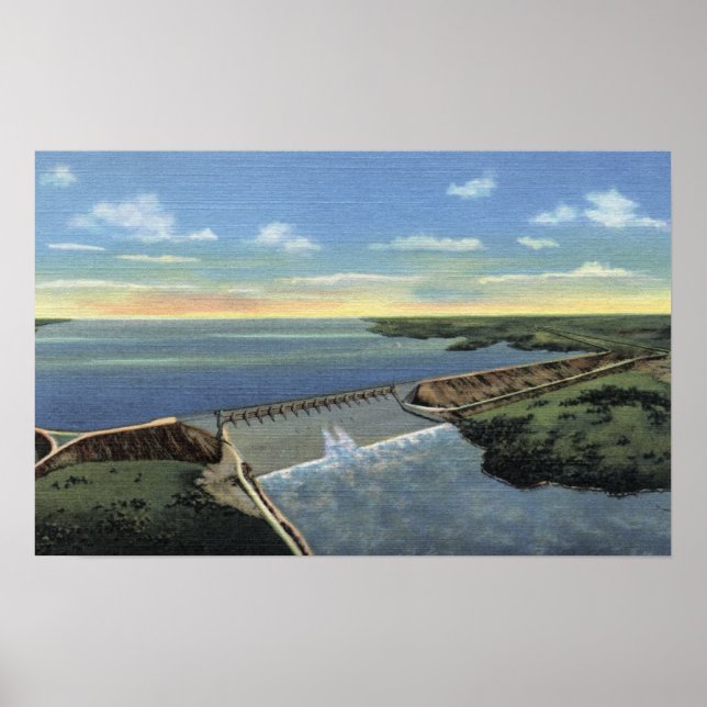 Affiches Barrage John Martin (Caddoa) sur la rivière Arkans (Devant)