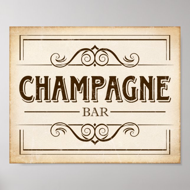 Affiches BARRE CHAMPAGNE vintage (Devant)