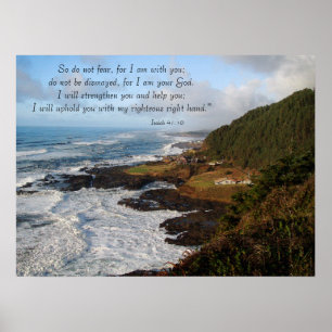 Affiches Barrière Ocean Coast Isaiah 41:10 Imprimer