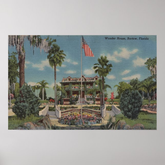 Affiches Bartow, Floride - Vue sur Wonder House et Garde (Devant)