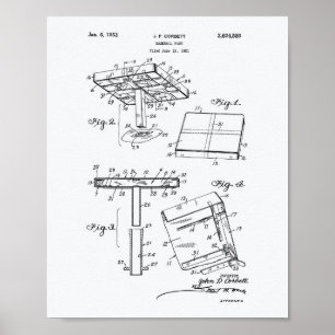 Affiches Base de baseball 1953 Livre blanc sur l'art brevet