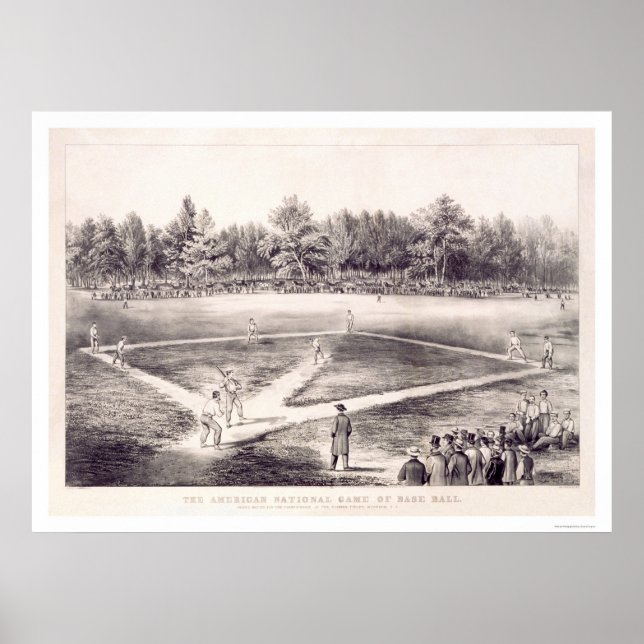 Affiches Baseball National Pastime 1866 (Devant)