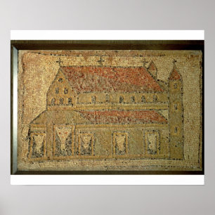 Affiches basilique chrétienne, trottoir en mosaïque, époque