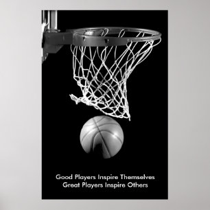 Affiches Basket-ball à devis inspirant noir et blanc