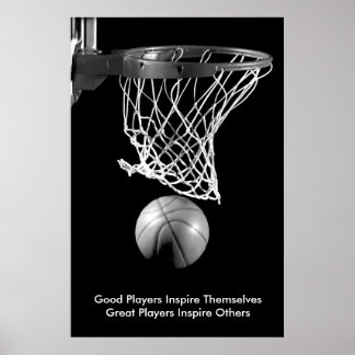 Affiches Basket-ball à devis inspirant noir et blanc