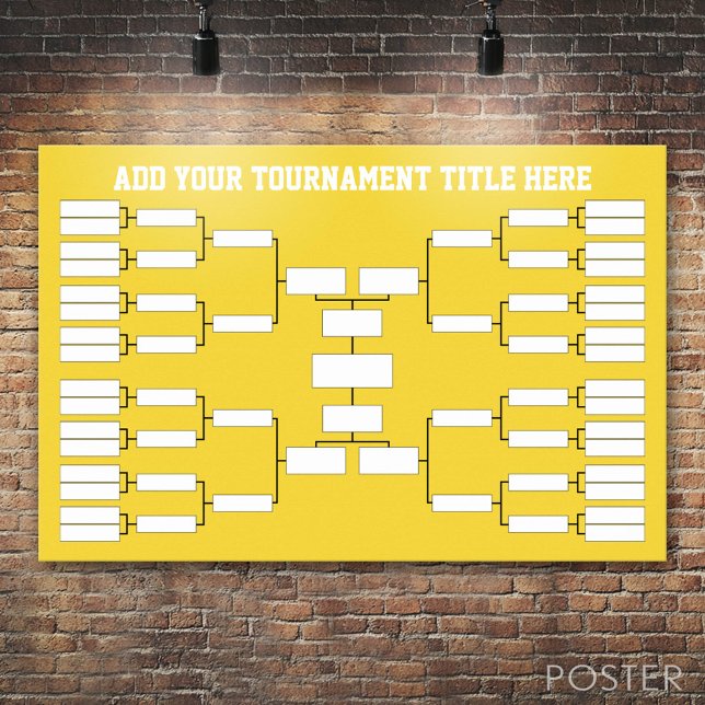 Affiches Basketball Soccer Sports Tournament Bracket (Custom Tournament Bracket)