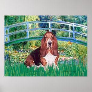 Affiches Basset Hound - Pont du bassin aux Nymphéas