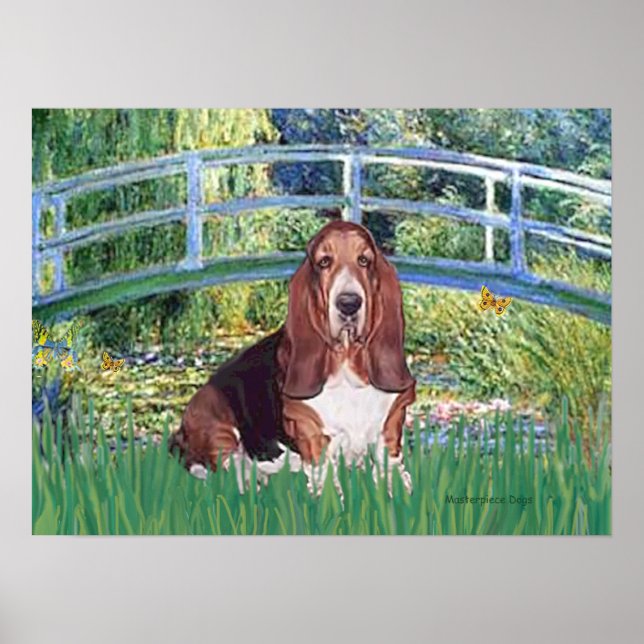 Affiches Basset Hound - Pont Lily Pond (Devant)