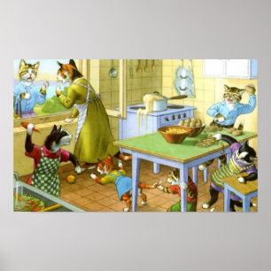 Affiches Bataille alimentaire au Kitty House Print