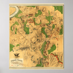 Affiches Bataille d'Antietam - carte panoramique 3 de
