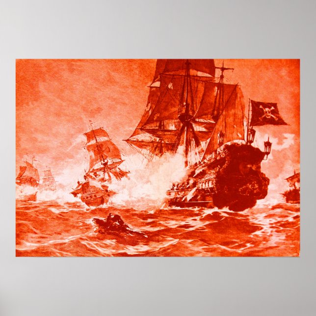 AFFICHES BATAILLE DE BATEAU EN ROUGE (Devant)