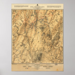 Affiches Bataille de carte de Gettysburg