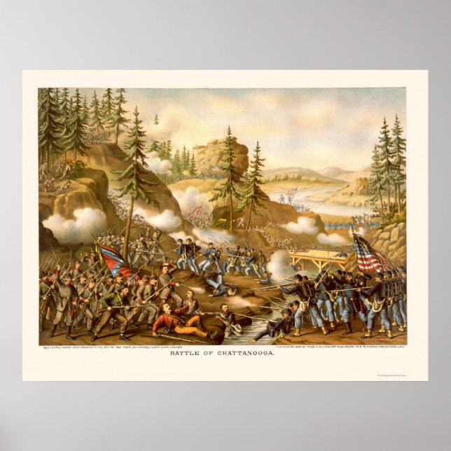 Affiches Bataille de Chattanooga par Kurz et Allison 1863 (Devant)