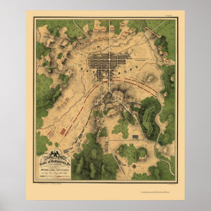 Affiches Bataille de Gettysburg, PA Carte panoramique - 186