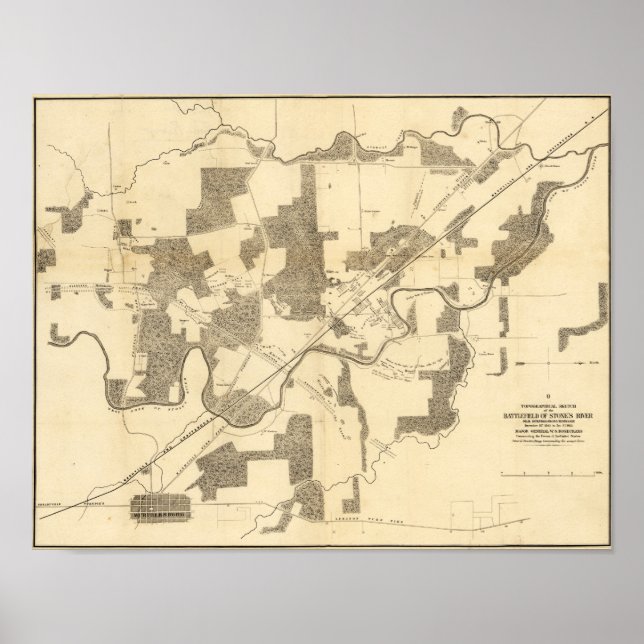 Affiches Bataille de Stones River - Guerre civile Panoramiq (Devant)