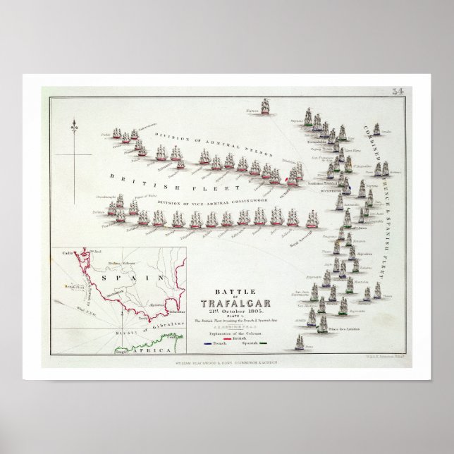 Affiches Bataille de Trafalgar, le 21 octobre 1805, La Br (Devant)