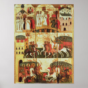 Affiches Bataille entre le Novgorodians et le Suzdalians