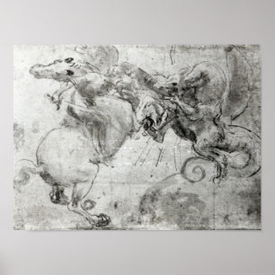 Affiches Bataille entre un cavalier et un dragon, c.1482