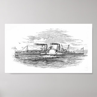 Affiches Bateau à vapeur Mississippi 1854