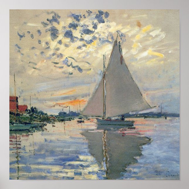 Affiches Bateau à voile de Monet Impressionnisme français C (Devant)