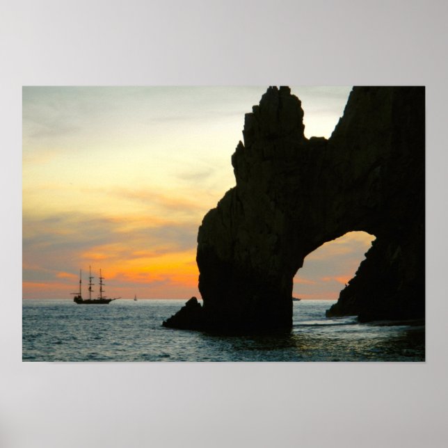 Affiches Bateau À Voile Traditionnel Au Coucher Du Soleil,  (Devant)