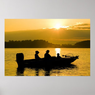 Affiches Bateau au lever de soleil