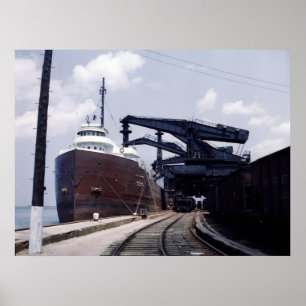Affiches Bateau de minerai à Cleveland, Ohio, les années
