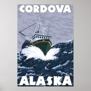 Affiches Bateau de pêche - Cordova, Alaska